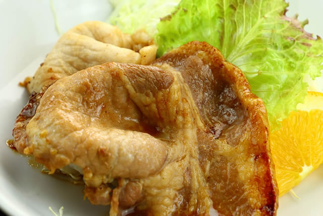 国産豚肉の生姜焼き
